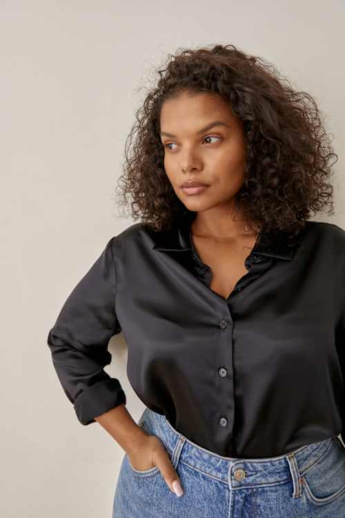 Sky Relaxed Silk Top Es -  - Image 2